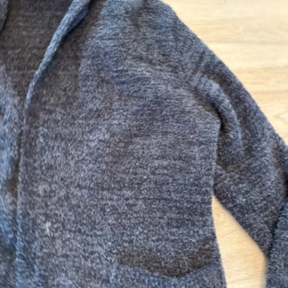 Barefoot Dreams Cozychic Cali Cardigan Sweater Heathered black gray XS - Picture 5 of 10